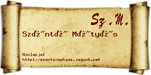 Szántó Mátyás névjegykártya