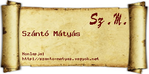 Szántó Mátyás névjegykártya